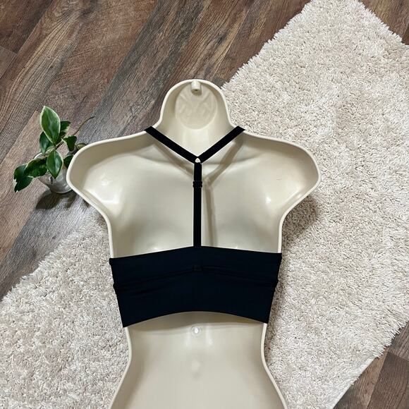 Offline by Aerie XS Black Mesh Halter Wireless Extensible Y-Strap Sports Bra - Picture 4 of 6